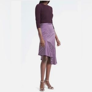Banana Republic Purple White Striped Asymmetrical Skirt - Size 2P